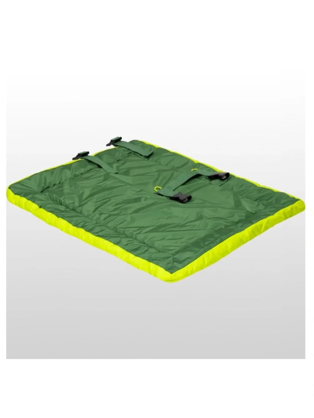 Green & Neon Yellow Roll-Top insulated pet bed for dogs